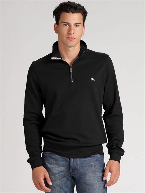 burberry pullover black|Burberry white half zip pullover.